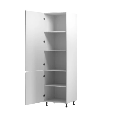 Magas konyhai polcos szekrény ARBOR - szélesség 60 cm, fényes szürke / fehér, balos változat