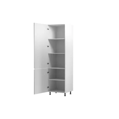 Magas konyhai polcos szekrény ARBOR - szélesség 60 cm, fényes szürke / fehér, balos változat