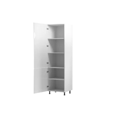 Magas konyhai polcos szekrény ARBOR - szélesség 60 cm, fényes fehér / fehér, balos változat