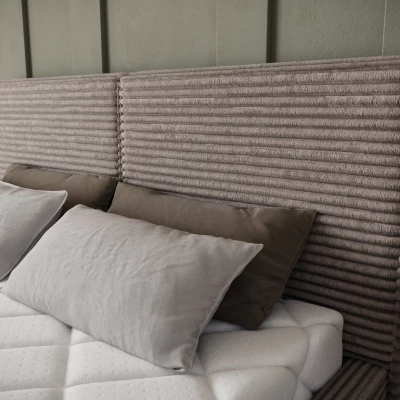 Kárpitozott dupla ágy 160x200 PENVIRO 2 - sötét bézs