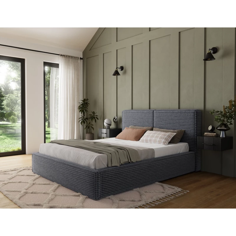 Kárpitozott dupla ágy 180x200 PENVIRO 2 - sötétszürke