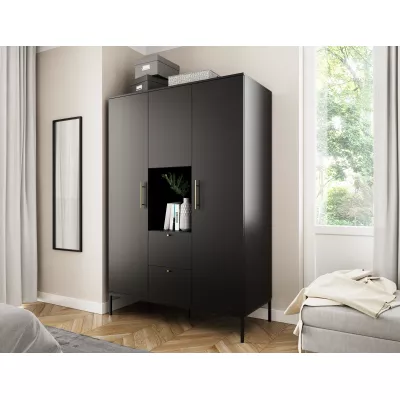 Kombinált szekrény 135 cm CYMBELINE - fekete