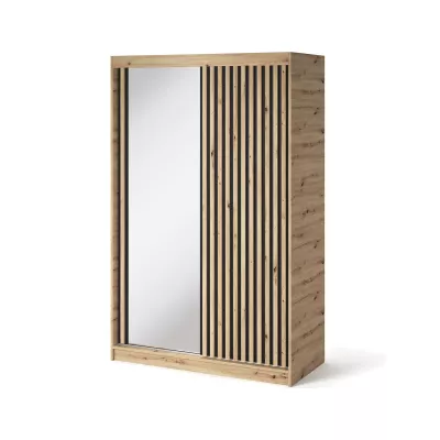 Gardróbszekrény tolóajtóval 120 cm ZORIANA - kézműves tölgyfa