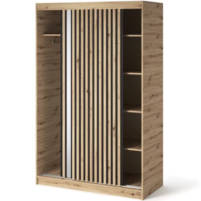 Gardróbszekrény tolóajtóval 120 cm ZORIANA - kézműves tölgyfa