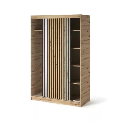 Gardróbszekrény tolóajtóval 120 cm ZORIANA - kézműves tölgyfa