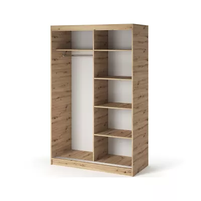 Gardróbszekrény tolóajtóval 120 cm ZORIANA - kézműves tölgyfa