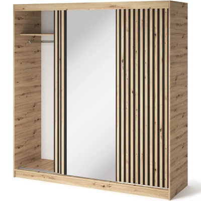 Gardróbszekrény tolóajtóval 180 cm ZORIANA - kézműves tölgyfa