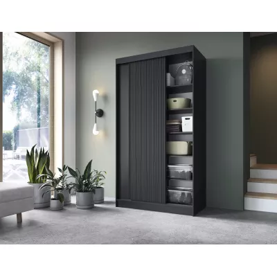 Tolóajtós ruhásszekrény 120 cm CALYPTRA - fekete