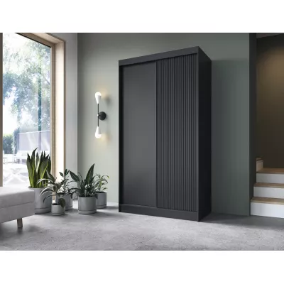 Tolóajtós ruhásszekrény 120 cm CALYPTRA - fekete
