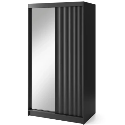 Tükrös szekrény tolóajtókkal 120 cm CALYPTRA - fekete