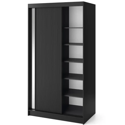 Tükrös szekrény tolóajtókkal 120 cm CALYPTRA - fekete