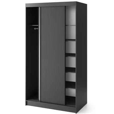Tükrös szekrény tolóajtókkal 120 cm CALYPTRA - fekete