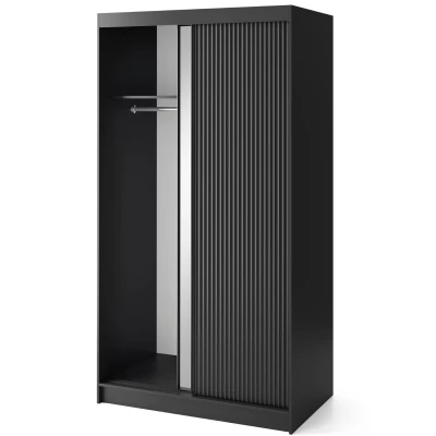 Tükrös szekrény tolóajtókkal 120 cm CALYPTRA - fekete
