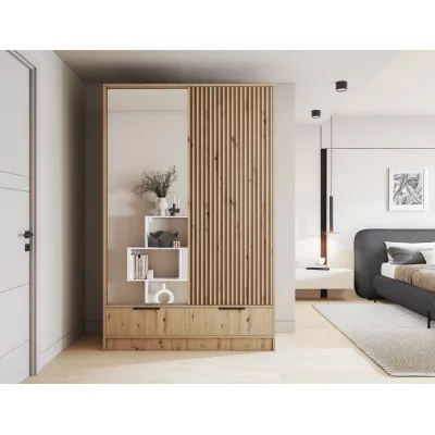 Tükrös gardróbszekrény 120 cm HELIORA - kézműves tölgyfa