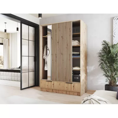 Tükrös gardróbszekrény 120 cm HELIORA - kézműves tölgyfa