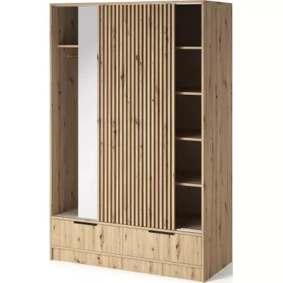 Tükrös gardróbszekrény 120 cm HELIORA - kézműves tölgyfa