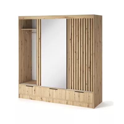 Tükrös gardróbszekrény 180 cm HELIORA - kézműves tölgyfa