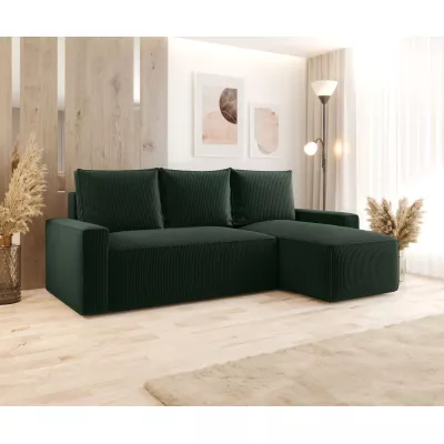 SOFTA kanapéágy tárolóval - zöld, jobb sarok