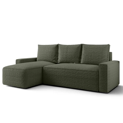 SOFTA kanapéágy tárolóval - khaki, bal sarok