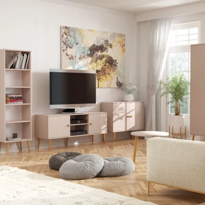 Kombinált szekrény 100 cm NILSA - bézs / barna
