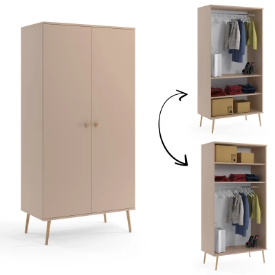 Kombinált szekrény 100 cm NILSA - bézs / barna