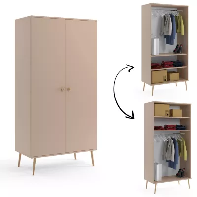 Kombinált szekrény 100 cm NILSA - bézs / barna