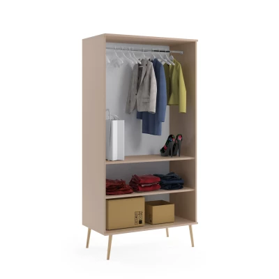 Kombinált szekrény 100 cm NILSA - bézs / barna