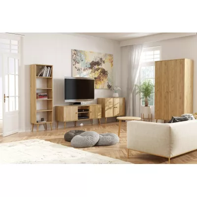 Kombinált szekrény 100 cm NILSA - kézműves tölgyfa arany / barna