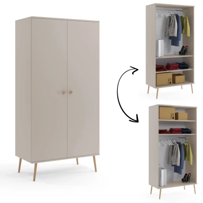 Kombinált szekrény 100 cm NILSA - kasmír / barna