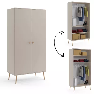 Kombinált szekrény 100 cm NILSA - kasmír / barna