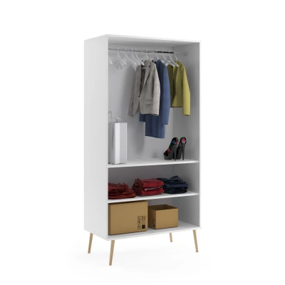Kombinált szekrény 100 cm NILSA - fehér / barna