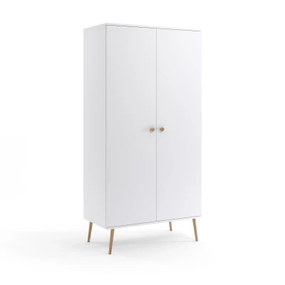 Kombinált szekrény 100 cm NILSA - fehér / barna