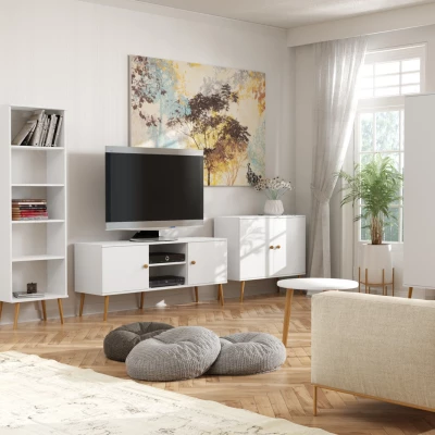 Kombinált szekrény 100 cm NILSA - fehér / barna