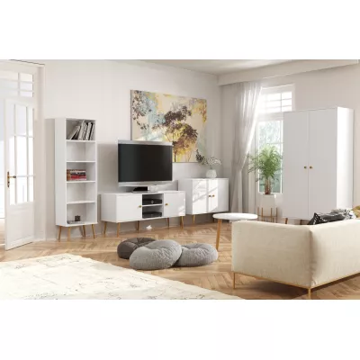 Kombinált szekrény 100 cm NILSA - fehér / barna