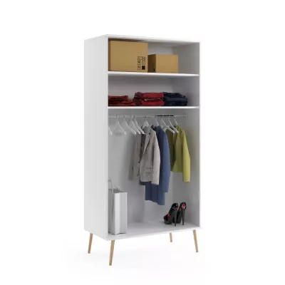 Kombinált szekrény 100 cm NILSA - fehér / barna