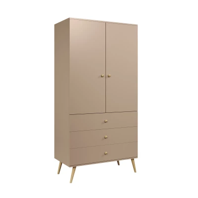 Gyerek kétajtós szekrény 100 cm NILSA - bézs / barna