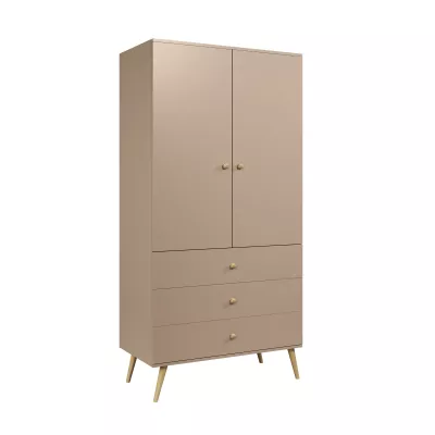Gyerek kétajtós szekrény 100 cm NILSA - bézs / barna