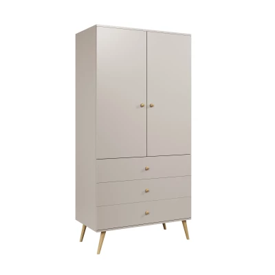 Gyerek kétajtós szekrény 100 cm NILSA - kasmír / barna