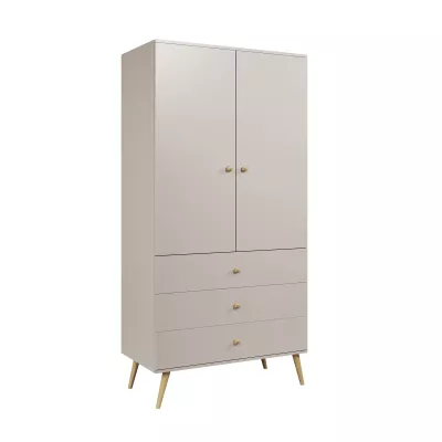 Gyerek kétajtós szekrény 100 cm NILSA - kasmír / barna