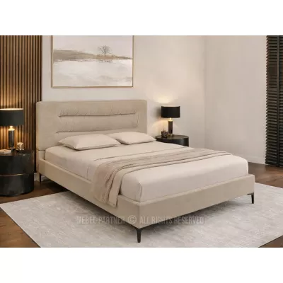 Kárpitozott ágy 140x200 SOLENNE - bézs / fekete