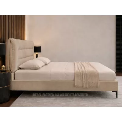 Kárpitozott ágy 140x200 SOLENNE - bézs / fekete
