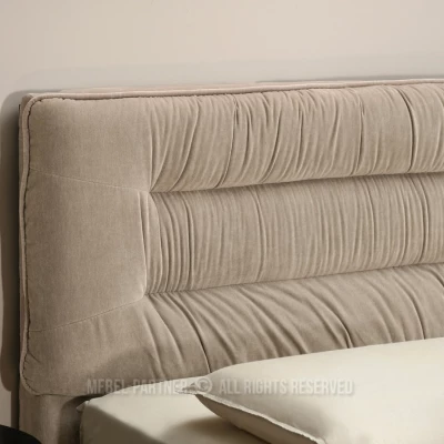 Kárpitozott ágy 140x200 SOLENNE - bézs / fekete