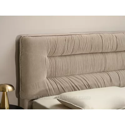 Kárpitozott ágy 140x200 SOLENNE - bézs / fekete