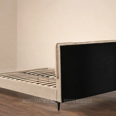 Kárpitozott ágy 140x200 SOLENNE - bézs / fekete