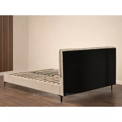 Kárpitozott ágy 140x200 SOLENNE - bézs / fekete