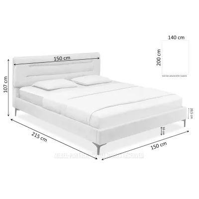 Kárpitozott ágy 140x200 SOLENNE - bézs / fekete