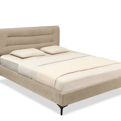 Kárpitozott ágy 140x200 SOLENNE - bézs / fekete