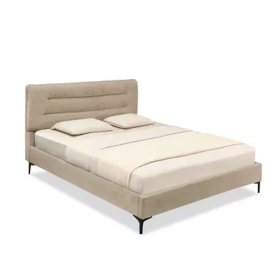 Kárpitozott ágy 140x200 SOLENNE - bézs / fekete