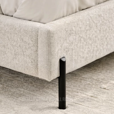 Franciaágy 140x200 KAELIRA - szürke-bézs / fekete