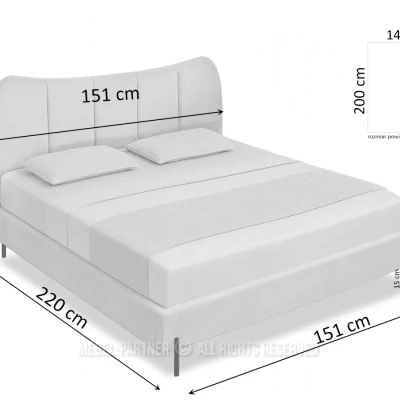 Franciaágy 140x200 KAELIRA - szürke-bézs / fekete